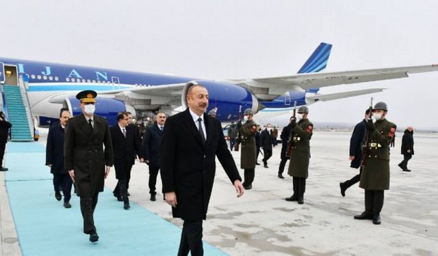 Azerbaycan Cumhurbaşkanı Aliyev Ankara'da