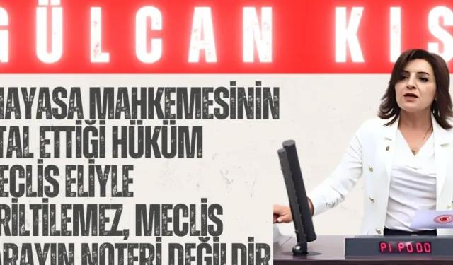 Gülcan Kış: “Anayasa Mahkemesinin iptal ettiği hüküm Meclis eliyle diriltilemez, Meclis sarayın noteri değildir”