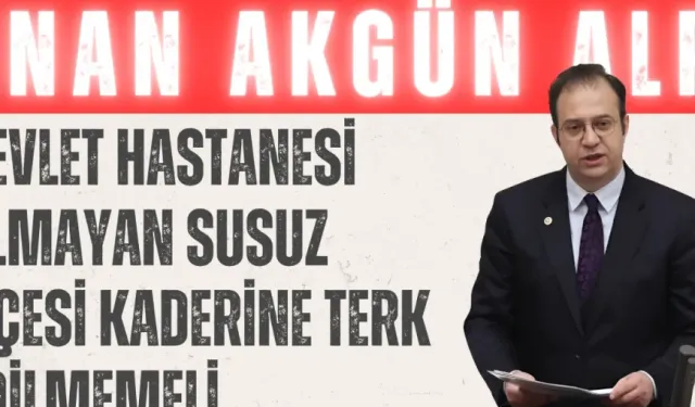 İnan Akgün Alp: 'Devlet hastanesi olmayan Susuz ilçesi kaderine terk edilmemeli'